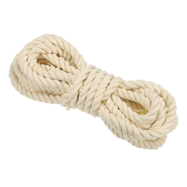 Unique Bargains Natural Cotton Craft Rope 30ft, All-Purpose Braided Cord String, Clothes-line Rope, Beige 1 Pcs
