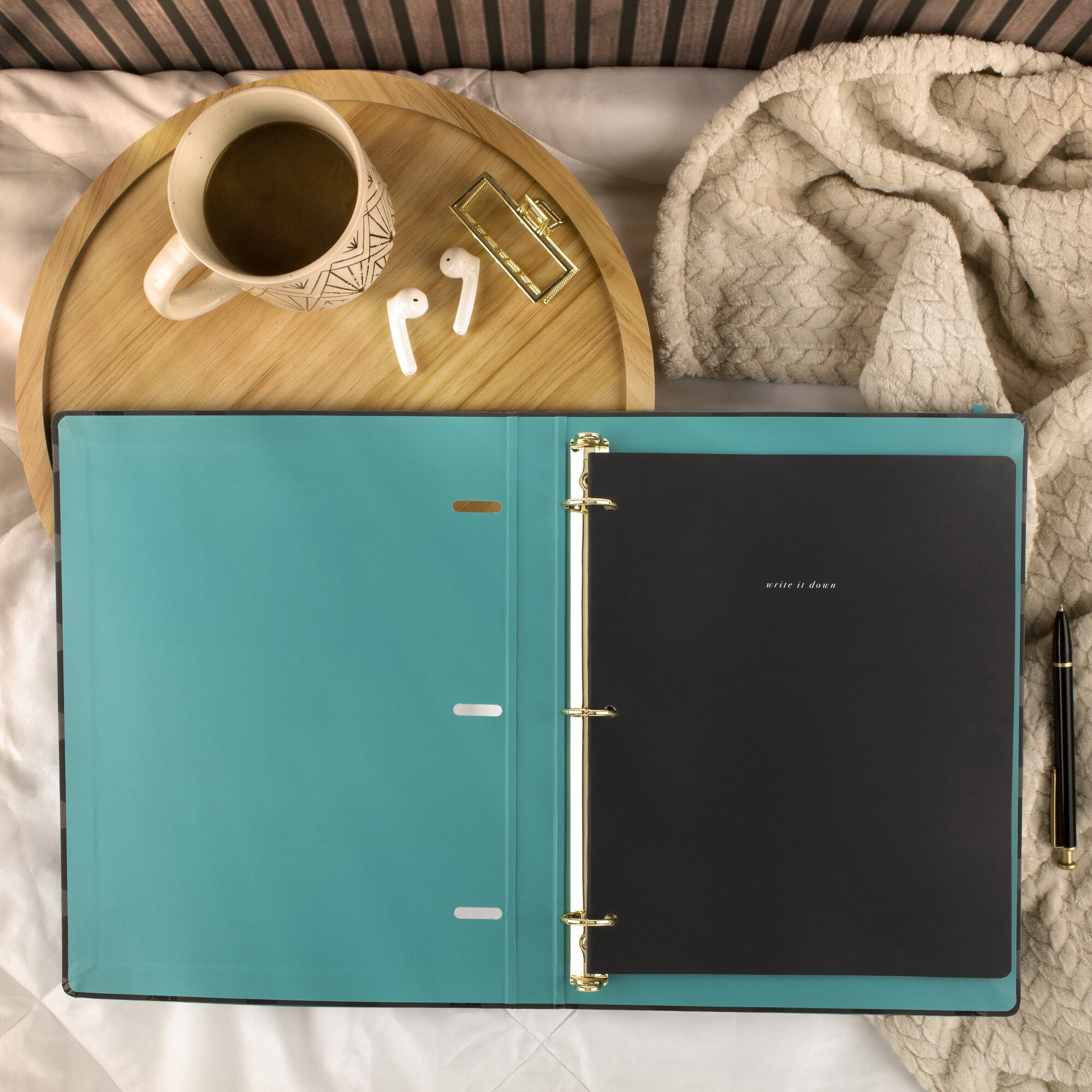 West Village by Mead 3-Ring Binder with Notebook Black Large 934 x 12 12 - West