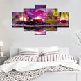 thumbnail image 2 of TISHIRON 5PCS Framed Canvas Wall Art Set,60"x32" Violet and Warm Candles Canvas Art Decor, 2 of 7