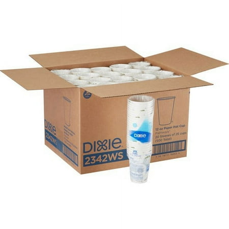 Dixie Pathways Paper Hot Cups by GP Pro - 25 / Pack - 12 fl oz - 20 / Carton - White - Paper - Hot Drink | Bundle of 5 Cartons
