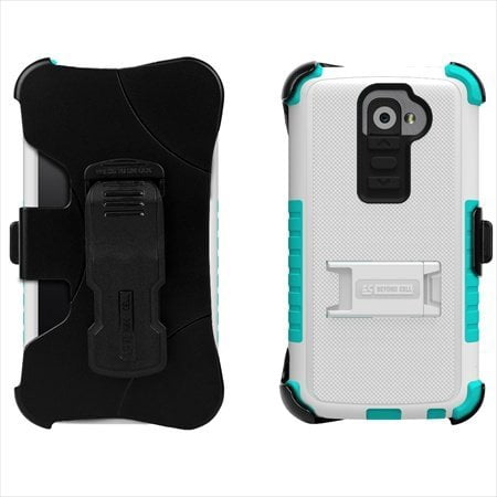 Tri Shield Kombo Case & Holster Belt ClipWalmartbo for LG G2 D801/VS980 (At&t, Verizon) - White/Light Blue - 1 pack + FREE Screen protector, Hard Case And Soft Skin.., By Beyond