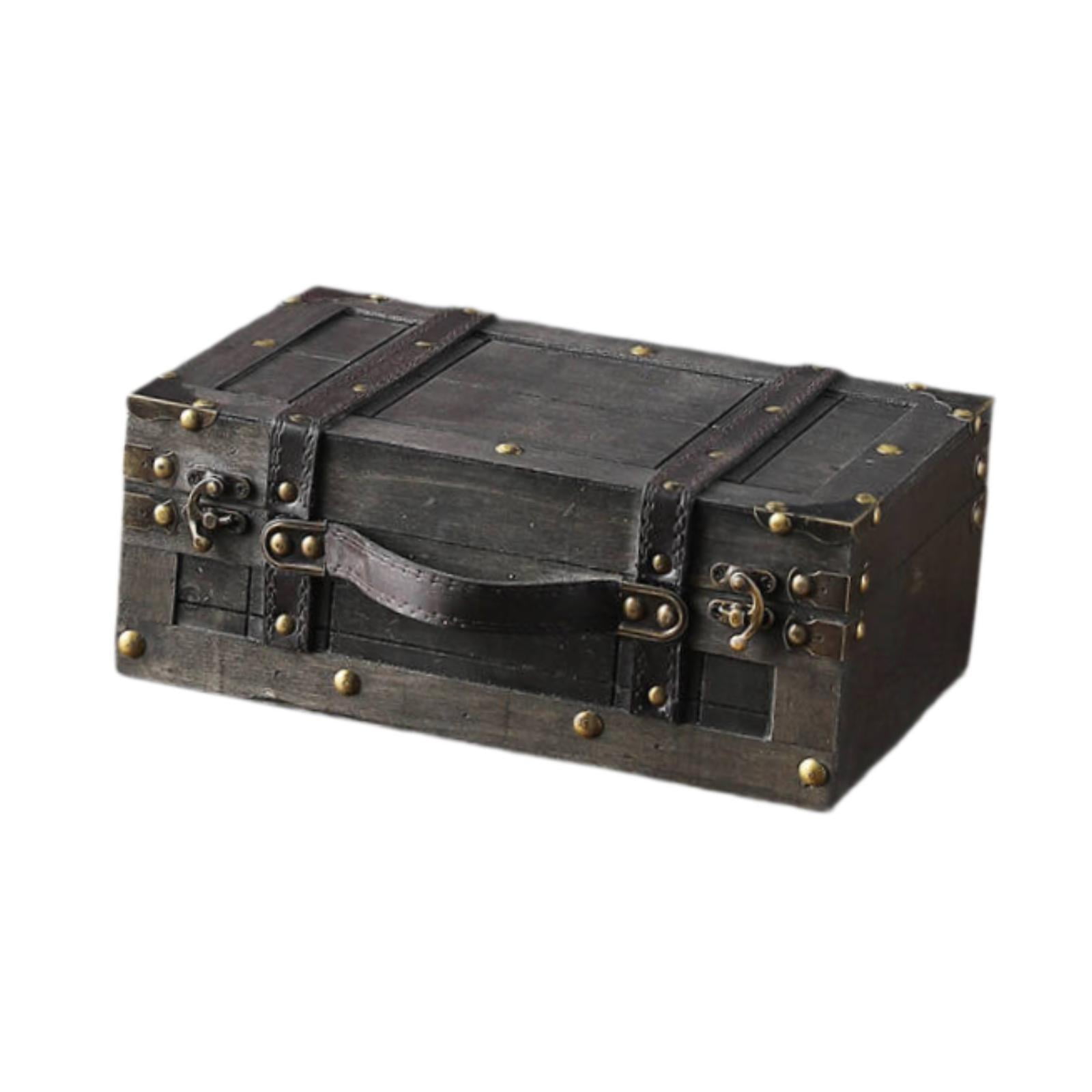 Vintage Suitcase Decorative Box Jewelry Storage Wood Material for Home Decor Travel Wedding Events Use