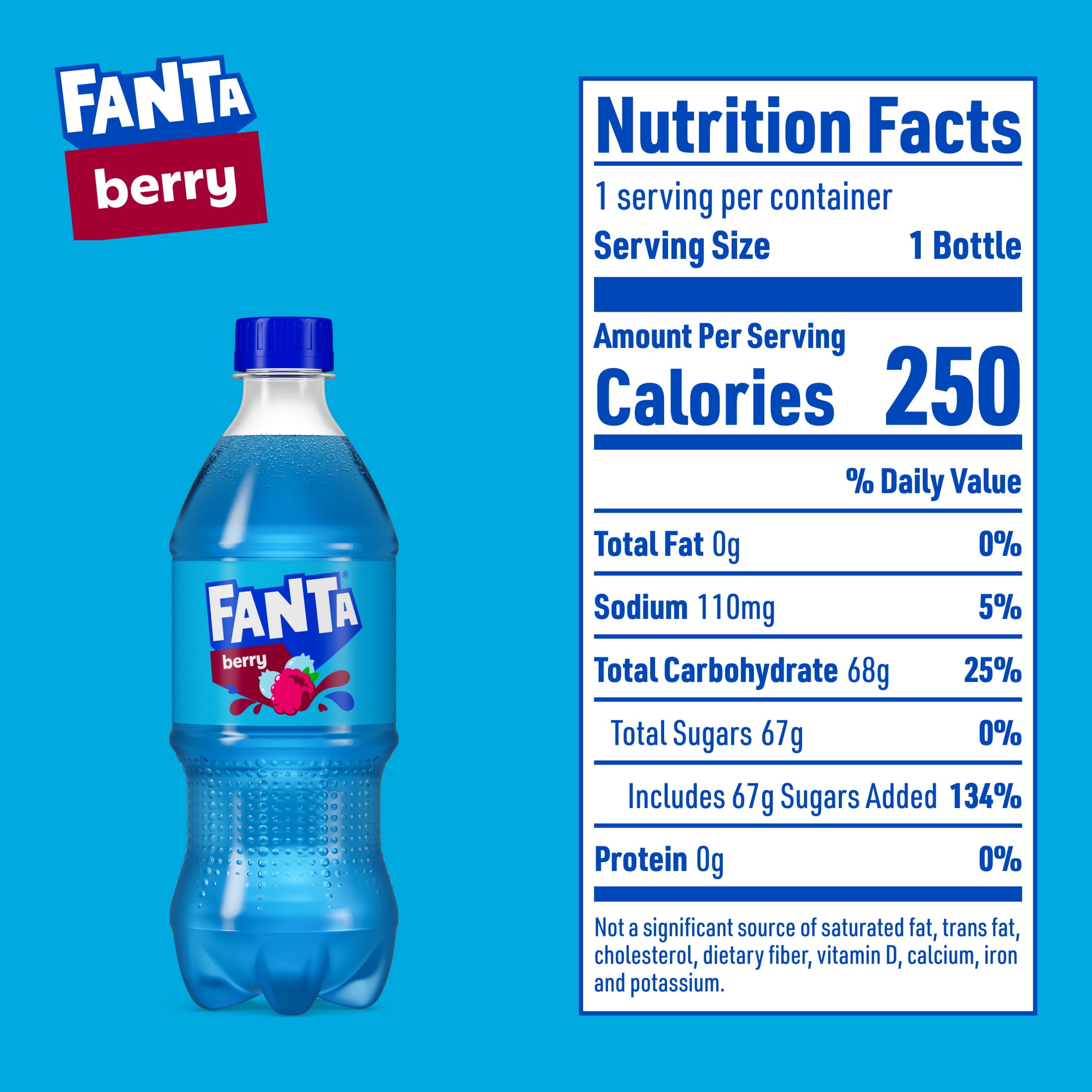 (2 pack) Fanta Berry Soda Pop, 20 fl oz Bottle