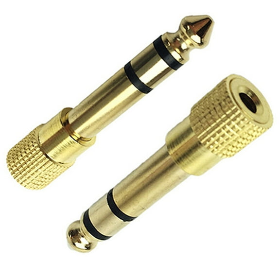 Naierhg 1/8 3.5mm Female to 6.5mm 1/4 Male Headphone Jack Adapter Plug Stereo Audio Golden