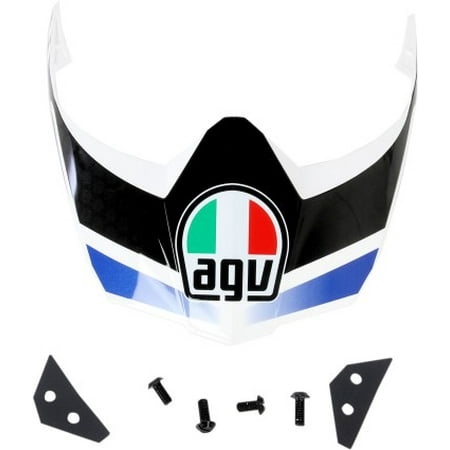 Agv Visor - AGV AX-8 EVO DS Dual Sport Replacement Peak/Visor White/Gunmetal/Blue