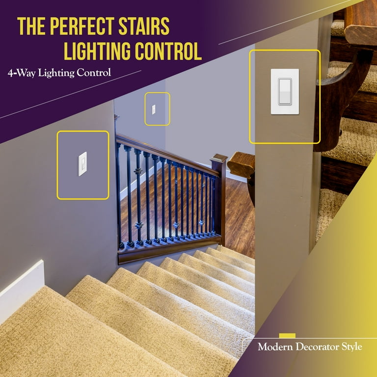 Light Switch 10-Pack Decorator Paddle Rocker Es – Residential Grade, 15A 120 /277V 10 Pack 15A 120V/277V Light Switches - Foto 5