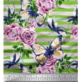 thumbnail image 1 of Soimoi Cotton Duck Fabric Stripe,Butterfly & Rose Floral Print Fabric by The Yard 56 Inch Wide, 1 of 1