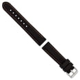 thumbnail image 2 of 20mm Black Smooth Silicone with Orange Stitching and Silver-tone Buckle 8 inch Watch Band, 2 of 5