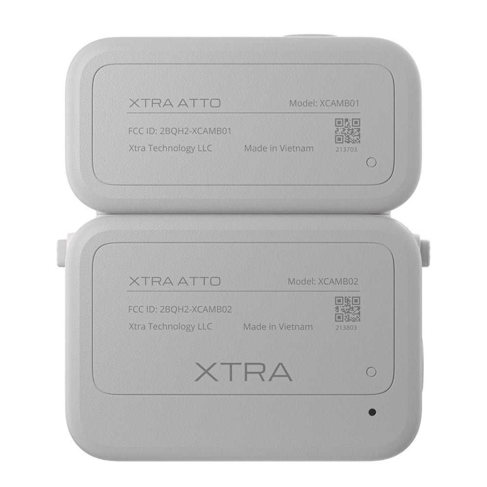 Xtra Atto Wearable POV Action Camera, 54g Mini Vlog Camera with Magnetic Mount, 4K/60fps 1/1.3" Sensor, 128GB Built-in Storage, 220-Min Battery Vision Dock, Hands-Free Video Camera, White