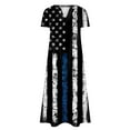 thumbnail image 4 of Robe d'Été pour Femmes 2024 Mode Grande Taille Ample Décontractée Col en V Jour de l'Indépendance Imprimée Manches Courtes Robes 50 % de Réduction Liquidation!, 4 of 5