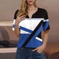 thumbnail image 2 of VERUGU Shirts for Women Fashion Printed Short Sleeve Blouse Round Neck Casual Tops Blue XL, 2 of 4