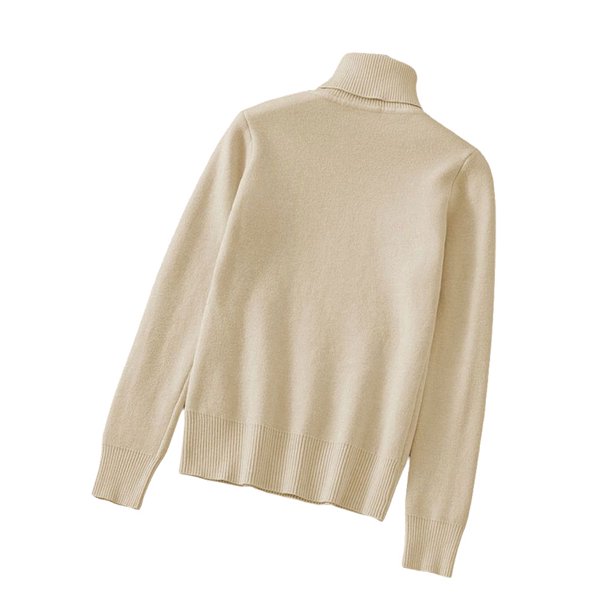 Guardurnaity Suéter de algodón para mujer, Gargantilla a prueba de viento, hilo de columna, ropa de punto, jersey, vestido de manga Regular, informal, Prendas para la parte del cuerpo Caqui SG Guardurnaity AP013482-16