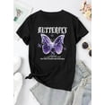 thumbnail image 2 of Camiseta De Mujer Verano Casual Mujer Básica Camiseta Para Deportes Callejeros Playa1pc Women'S Casual Crew Neck T-Shirt with Lightning Butterfly Print, Fashionable Short Sleeve Top, Comfortable Sum, 2 of 6
