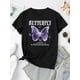 thumbnail image 2 of Camiseta De Mujer Verano Casual Mujer Básica Camiseta Para Deportes Callejeros Playa1pc Women'S Casual Crew Neck T-Shirt with Lightning Butterfly Print, Fashionable Short Sleeve Top, Comfortable Sum, 2 of 6