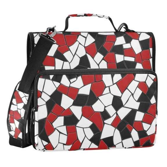 ALAZA Zipper Binder Irregular Squares 3 Ring Trapper Keeper File Folder Organizer Bag