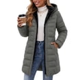 thumbnail image 5 of Qiggri Women's Hooded Puffer Coat Fleece Lined Full Zip Long Sleeve Outerwear Coat With Pockets for Winter Comfy Smart Casual Office Casual Outdoor M, 5 of 7