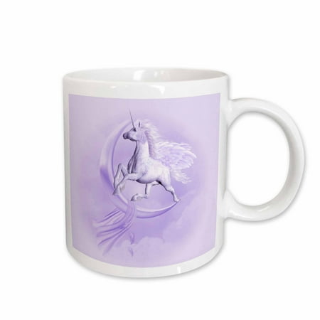 

3dRose A purple flying Pegasus with a moon and clouds in the background Ceramic Mug 11-ounce