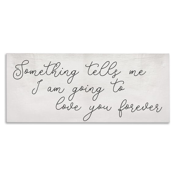 Stupell Industries Shabby Chic Something Tells Me Cursive Romantic Quote Canvas Art, 24 x 10, by Lil' Rue