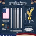 thumbnail image 6 of Yescom Bravery 20ft 13 Gauge Sectional Flag Pole Kit with Solar Powered Light US Flag Gold Eagle Topper, 6 of 10