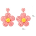 thumbnail image 2 of 2 pairs of Rattan Earrings for Women Raffia Straw Wrapped Flower Drop Dangle Earrings Summer Tropical Beach Jewelry - Style:Style 4, 2 of 5