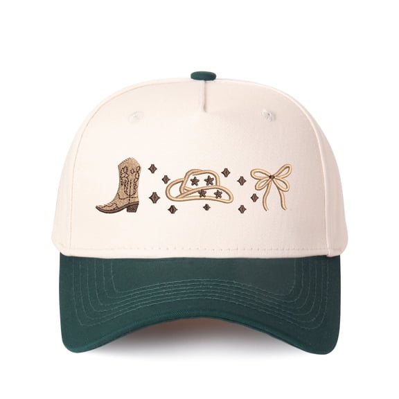 BOOTS HAT RIBBON Letter Embroidered Color Block Trucker Hat Unisex Adjustable Cotton Breathable Fashion Cap for Travel Daily Wear