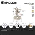 thumbnail image 4 of Kingston Brass CC53302TLK 5/8-Inch O.D. Comp x 3/8-Inch O.D. Comp Quarter-Turn Angle Shut-Off Valve with Flange in Polished Brass, 4 of 5