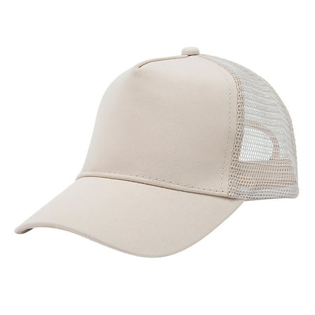 Curuila Toddler Girls Boys Baseball Cap Mesh Solid Color Summer Soft Comfortable Hats Beige Size One Size