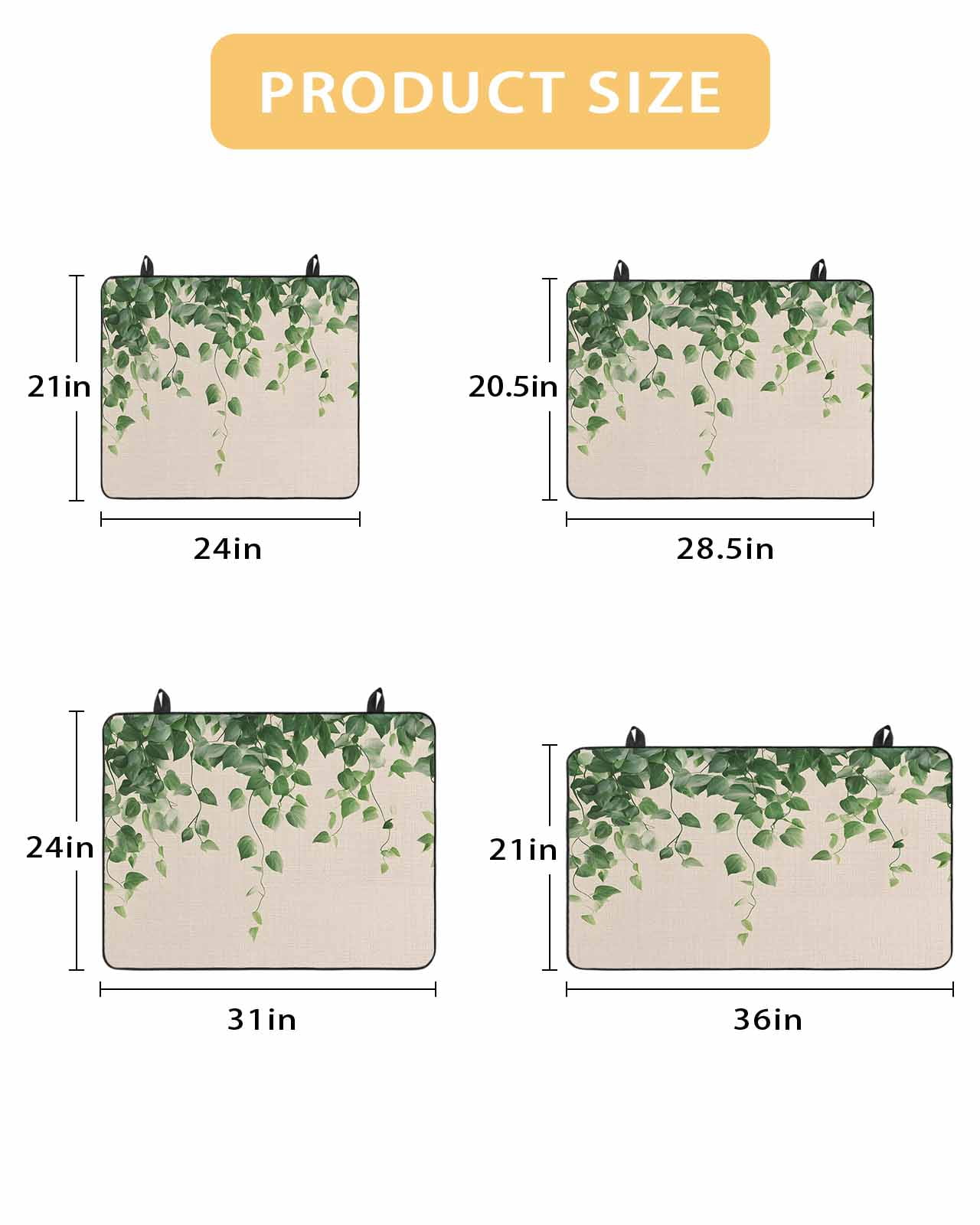 nqOlkjepod Large Induction Cooktop Protector Mat 24"x21", Botanical Leaves Stove Top Covers for Electric Stove, Spring Pastoral Summer Garden Plants Stove Burner Cover Mats, Glass Top Stove Cover