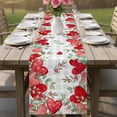 thumbnail image 4 of Valentines Love Heart Table Runner 36 Inches, Eucalyptus Red Love Heart Grey Plaid Bed Runner Dresser Scarves Tabletop for Indoor Outdoor Parties/Ceremony/Banquet, 13"x 36", 4 of 8