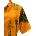 thumbnail image 3 of HAPPY BAY Women's Camp Short Sleeves Shirt Hawaiian Tops L plus-size Tangerine, Stripped Tie Dye, 3 of 3