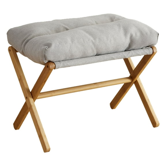 Foot Stool Foldable X Leg Foot Rest with Soft Cushion for Living Room Bedroom Office