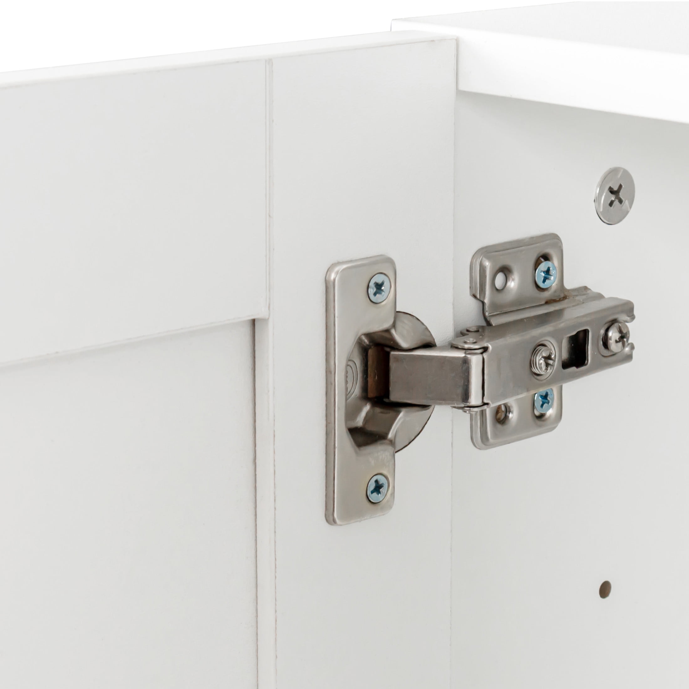 Noble House Frederick 35.43" Wall-Mounted Stackable Storage Cabinet, Adjustable Shelves, Space-Saving, White