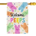 thumbnail image 1 of Welcome Easter Colorful Dots Cute Bunny Watercolor Rabbits Spring House Flag Large Burlap 28X40 Inch Double Sided Outside Yard Holiday Outdoor Farmhouse Decoration, 1 of 5