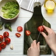 thumbnail image 3 of Gothic Cutting Board, Old Retro Arch in the Garden Renaissance Meadow Forest Dark Scary Design Image, Decorative Tempered Glass Cutting and Serving Board, Wine Bottle Shape, Green Beige, by Ambesonne, 3 of 5