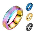 thumbnail image 3 of UDIYO Double Beveled Edge Frosted Finger Ring Party Women Men Couple Jewelry Gift, 3 of 6