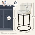 thumbnail image 3 of MultiHaven 25.8" Upholstered Swivel Bar Stool Set of 3,Counter Height Chair with Ergonomic Footrest for Kitchen Island - White PU Leather, 3 of 11