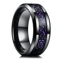 thumbnail image 1 of Simple 8mm Purple Stainless Steel Rings For Men Women Purple Matte Finish Beveled Polished Edge Men Rings Wedding Band Jewelry Style27 12, 1 of 6