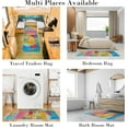 thumbnail image 6 of 2 Pieces Kitchen Rugs, Abstract Anti Fatigue Non Slip Foam Cushioned Colorful Lines Art Modern Comfort Indoor Floor Mat Runner Rug Set for Laundry Office Sink Bathroom (17"x48"+17"x24"), 6 of 6