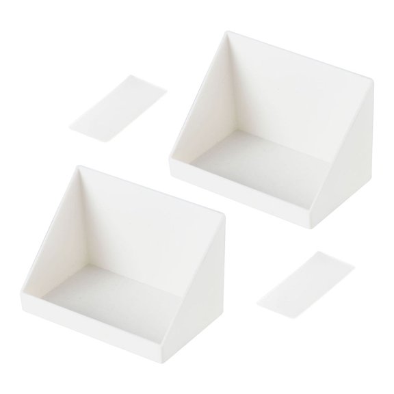2 Sets of Wall-mounted Storage Racks Plastic Wall Hanging Shelves with Towel Bar
