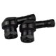 thumbnail image 1 of Adaptador de válvula de ángulo de grado de boquilla de gas de motocicleta de aluminio CNC de 2 piezas Negro, 1 of 9
