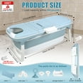 thumbnail image 2 of Portable Bathtub, 58/50/46 Inch Collapsible Bathtub, Freestanding Foldable for Adults, Folding Tub for Shower, Hot Bath, Ice Bath (Blue), 2 of 9