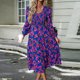 thumbnail image 1 of Vestido Vestido midi de corte A para mujer, vestido elegante con estampado escalonado, vestido elegante para ir al trabajo Cgtredaw Púrpura T XL para Mujer, 1 of 7