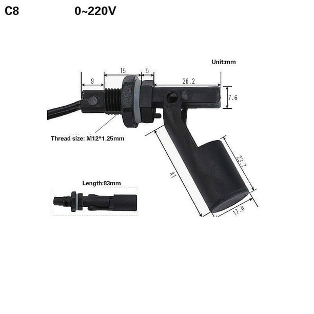 Side Mount Liquid Water Level Sensor Horizontal Float Switch for