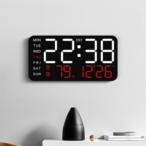 pstuiky Reloj electrónico multifunción con alarma digital fecha temperatura y pantalla LED.
