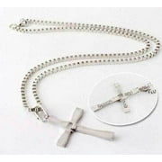 Silver Stainless Steel Unisex's Chain Crucifix Cross Pendant Necklace Men Women USA