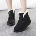 thumbnail image 3 of Botas de nieve mullidas con forro polar grueso y cálido para mujer, botines de invierno, 3 of 3