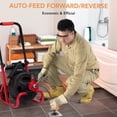 thumbnail image 2 of Drain Cleaner Machine, 100 Ft X 3/8 Inch Electric Drain Auger with 6 Cutters Gloves, Auto Feed Drain Cleaner Machine Commercial Sewer Snake Drill Drain Auger Cleaner for 2 to 4 Inch Pipes, 2 of 9