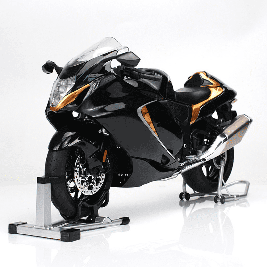1/6 Scale Alloy Dynamic RC Motorcycle, Realistic Simulation Sports RC Dirt Bike with Ignition Sound, Exhaust Smoke Effects & Light-Up Functions for Adults