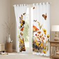 thumbnail image 3 of Homewish Cartoon Bee Animal Black Out Curtains for Kids, Mushroom Plant Botanical Curtains Pack of 2 (42x63 Each), Orange Groovy Floral Bedroom Curtains, Curtains Blackout Decor, 3 of 6