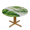 thumbnail image 3 of JEUXUS Tropical Palm Leaves Tablecloth Round Table Cover, Summer Monstera Jungle Leaf Waterproof Table Cloth Cover, Round Polyester Tablecloth for Outdoor Picnic Camping and Kitchen Dining Party, 3 of 7